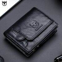 ZZOOI 2021 Brand Genuine Leather Mens Wallet Cowhide Designer Male Purse Vintage ID Card Holder Luxury Money Bag