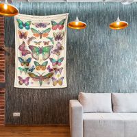 Butterfly Tapestry Vintage Beige Vertical Tapestries Aesthetic Tapestry Wall Hanging Wall Decorations for Room