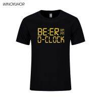 Beer Clock T Shirt Drink Creative Design Personality Short Sleeved Tees High Quality O-Neck 100% Cotton T-Shirt S-4XL-5XL-6XL