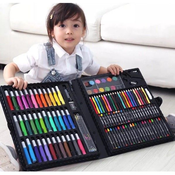 Children Drawing Set Painting Art Water Color Pen Crayon Oil Pastel Gift  150 pcs