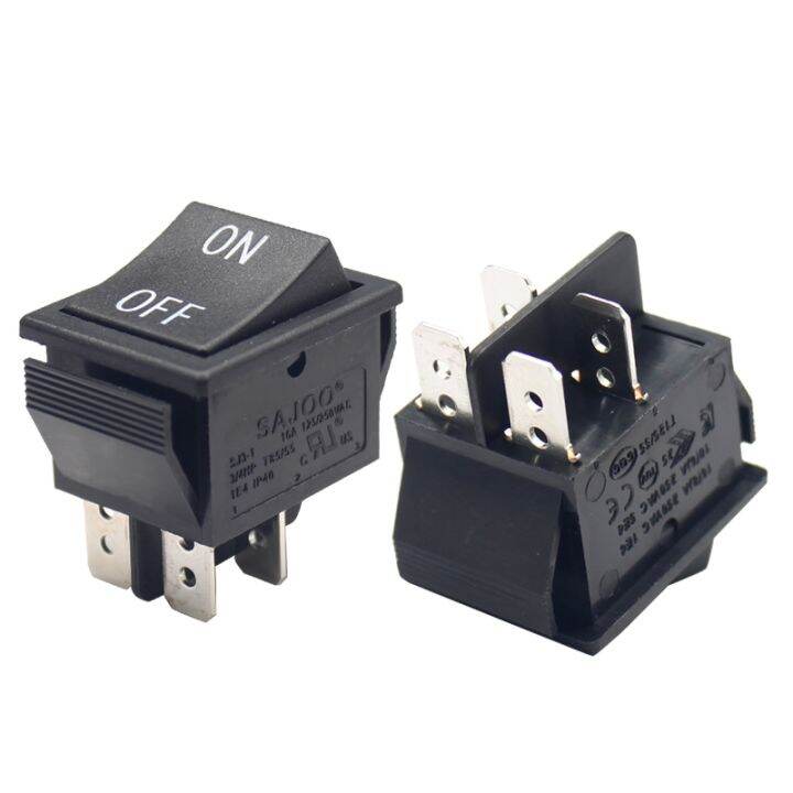 ON-OFF Black Momentary DPDT Rocker Switch 3 Position 6 Pin Power Switch ...