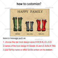 Custom Wellies Family Names Gift Personalized Doormat Family Gifts Rain Boot Mats Car For Living Room Home Decor