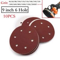 10pcs 9inch Sandpaper 225mm 6 Hole Sanding Paper 40-2000grit Electric Wall Polisher Sandpaper Sanding Disc Sanding Polishing Power Sanders