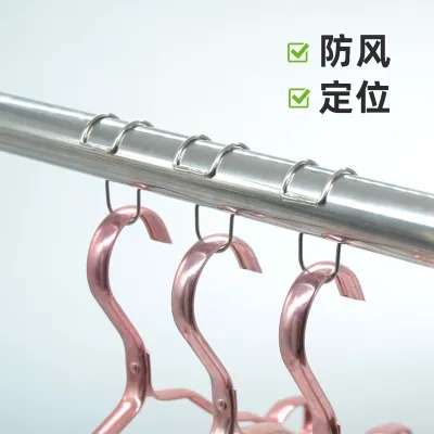 [COD] steel anti-slip clothes rail hook drying windproof buckle hanger round fixed blowing artifact clip