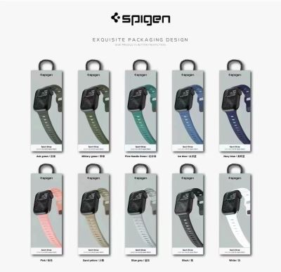 Spigen สายยืดกีฬาซิลิโคนสำหรับนาฬิกา Apple,1/2/3/4/5/6/7 /Se/ultra Watch 38/40/41Mm 42/44/45/49Mm สายนาฬิกา