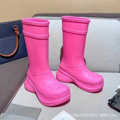 Womens English Style Versatile Fashion Boots with Anti Slip Rain Boots