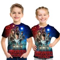 COD SDFGERTERTEEE New Cartoon Stranger Things Childrens T-shirts 3D Printing Anime Clothes Girls Boys Large Casual Breathable T shirt