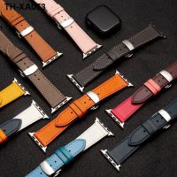 Lingyun is suitable for watch7 genuine leather watch strap iwatch123456se 4145mm