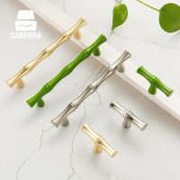 Drawer Handles Cabinet Knobs and Handles Bamboo Design Gold Door Handle Kitchen Pulls Furniture Handle Door Hardware Zinc Alloy