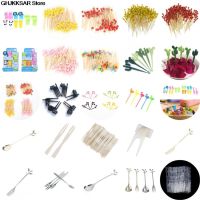 1-100pcs Disposable Bamboo Fork Twisted Party Buffet Fruit Desserts Food Cocktail Sandwich Fork Stick Pick Skewer Cartoon Forks