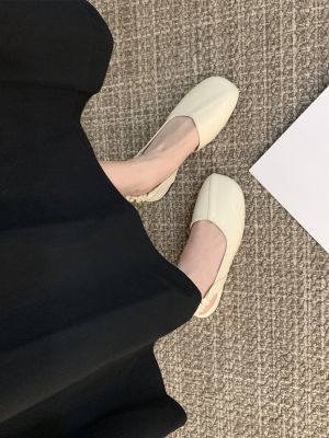 รองเท้าแตะ Baotou ฉบับภาษาเกาหลีซิงเกิ้ลสำหรับผู้หญิง,รองเท้าหนังนุ่มสวมใส่ได้หลายโอกาส2023ส้นแบนสำหรับเดินทางฤดูร้อน