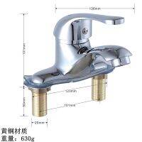 Basin Double Hole Faucet Public Toilet Bathroom Wash Basin Ceramic Column Basin Hot and Cold Double Faucet Basin Faucet