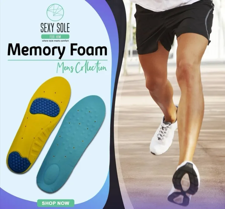 The Sexy Sole Memory Foam Insole Large Breathable Extra Support And Cushion For Rubber Shoes 6695