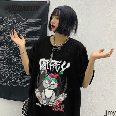 Harajuku Style Short-sleeved Women Korean Version of The Trend Retro Graffiti T-shirt Loose-fitting Trendy Instagram Top