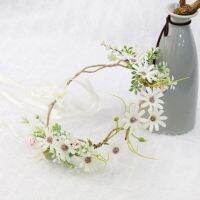 [COD] version of wreath headdress hand-woven fabric daisy flower rattan corolla spring fairy photo outdoor