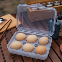 Outdoor egg storage box shockproof portable kitchen utensils anti-fall plastic camping 6-grid transparent simulation tray Outdoor camping