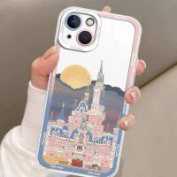 Phone Case Soft TPU Oil Painting Castle Pattern for IPhone 13 12 Mini 11 12 13 Pro Max X XR XS Max SE 2020 6 6S 7 8 Plus