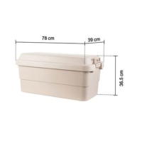 Multipurpose storage box with lock lid Camping capacity 65 liters size 78 x 39 x 36.5 cm.