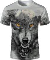 Cerbukt Mens Wolf Graphic 3D Print with The Cool T-Shirt