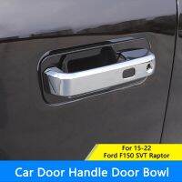 ：》“{： QHCP Car Door Bowl Sticker Tailgate Handle Cover Protect ABS Electroplating Silver For 15-22 Ford F150 SVT Raptor Exterior Trim