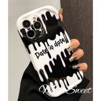 เคสโทรศัพท์มือถือ แบบนิ่ม ลายไอศกรีม สีดํา และสีขาว สําหรับ iPhone 14 13 12 X XR Xs 8 7 6 6s 2020