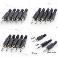 5pcs/lot 3.5mm Plug 2/3/4 Pole Mono Stereo Audio Video Dual audio plug headphone Cable Wire Connector For Headphone Socket WB6