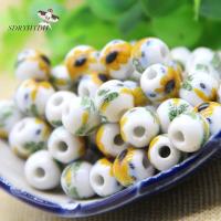 SDRYHTDH DIY แฟชั่น 10PCS 10mm สำหรับสร้อยคอสร้อยข้อมือ ทานตะวัน การทำเครื่องประดับ Spacer Beads ผลการวิจัย ลูกปัดเซรามิก