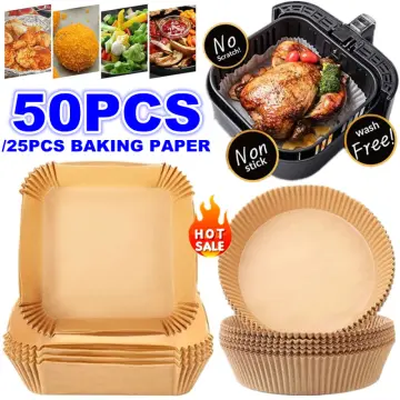 50pcs Air Fryer Disposable Paper Liners 8 Inches, Non-stick Air