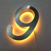 stainless steel led door plate 3D address numbers led lighted house numbers