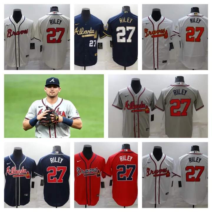 2022 2023 Newest MLB Atlanta Braves Austin Riley Jersey กีฬาเบสบอลยอด ...