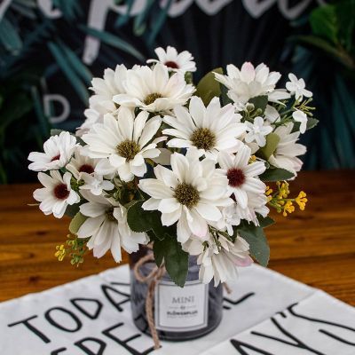 【CC】 21 heads/1pcs Silk daisy Bride bouquet for home wedding new Year decoration fake plants sunflower artificial flowers