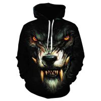 2020 New Mens Hoodies Winter Fashion Hoodie Top Casual Brand 3D Wolf Head Sweatshirt animal Long Sleeve jacket tracksuit men