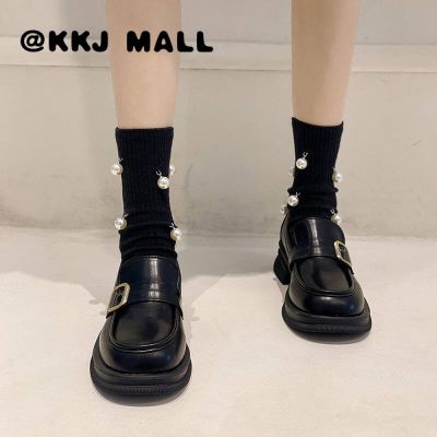 KKJ MALL Ladies Shoes 2022 Summer New R Single Shoes Womens Thick Bottom Summer Niche Design British Style Plus Velvet Loafers Small Leather Shoes