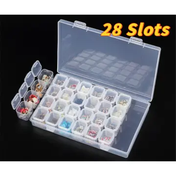 12/28 Grid Plastic Storage Box Jewelry Organizer Diamond Beads