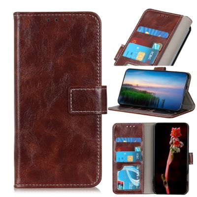 เคสหน้ังกลับมือถือ5 V แนวนอนพื้นผิวหนัง Crazy Horse ย้อนยุคสำหรับ Sony Xperia 5 V