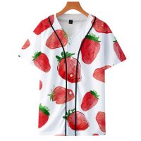 Xzx180305 new fashion summer mens Baseball Jersey fruity 3D print short sleeve Baseball Jersey