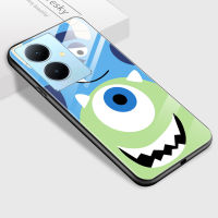 GGK เคสสำหรับ Vivo Y78 5G Y78 + 5G การ์ตูน GGK สำหรับเด็กผู้หญิงเคส Monsters University ตลก Mike James Sullivan Sulley เคสใส่โทรศัพท์มันวาวฝาหลังกระจกเทมเปอร์กันกระแทก