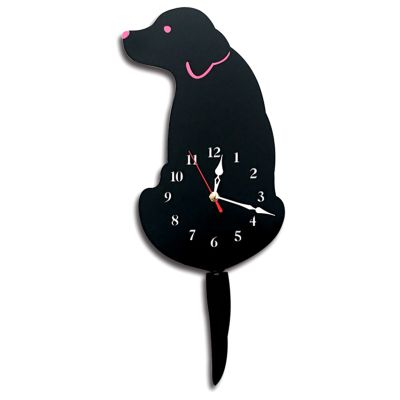 Dog Wall Clock Home Decor Clock Childrens Bedroom Wall Decor Dog Wagging Tail Clock Gifts for Children Birthday