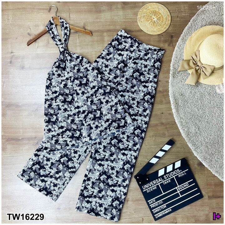 tw16229-set-2-ชิ้น-เสื้อคล้องคอ-กางเกงขายาว