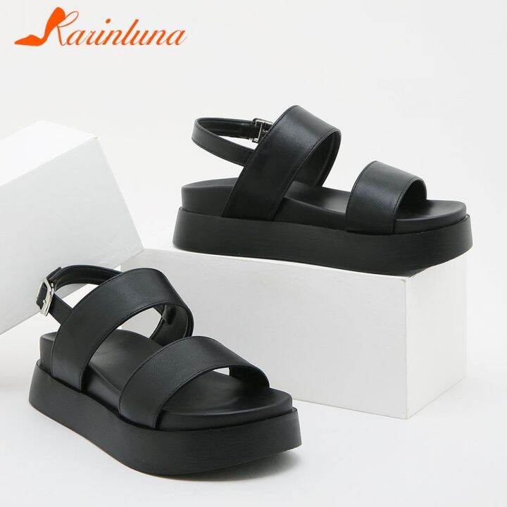 platform-chunky-heels-sandals-2023-gothic-fashion-walking-office-woman-flats-shoes-ขายดีที่สุด-ioztt305