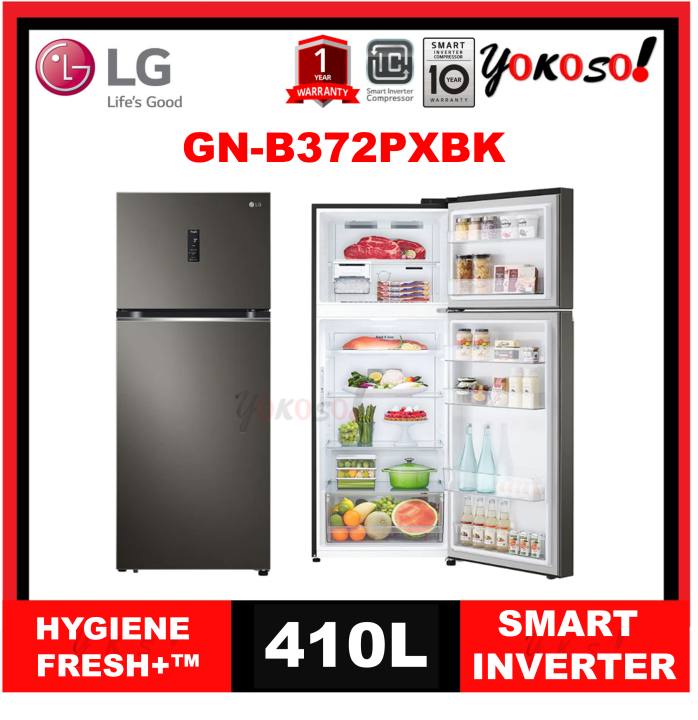 LG GNB372PXBK 410L Top Freezer Fridge in Black Steel Finish Lazada