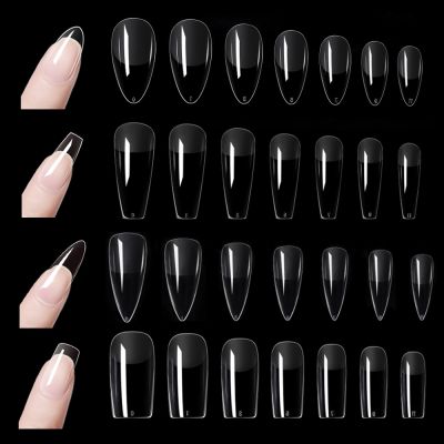 120Pcs Artificial Fake Nail Tips Square Coffin Almond Stiletto Nails Manicure Acrylic Nail Tips Press On Nails Capsule gel x