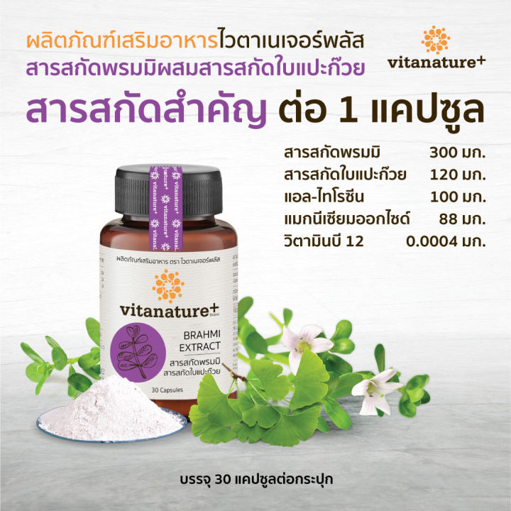 vitanature-plus-brahmi-extrack-ไวตาเนเจอร์-พลัส-สารสกัด-พรมมิ-ใบแปะก๊วย-3-กระปุก