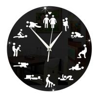 ZZOOI Modern Design Sex Position Mute Wall Clock For Bedroom Wall Decoration Silent Make Love Clock Watch Wedding Gift Wall Clocks 034