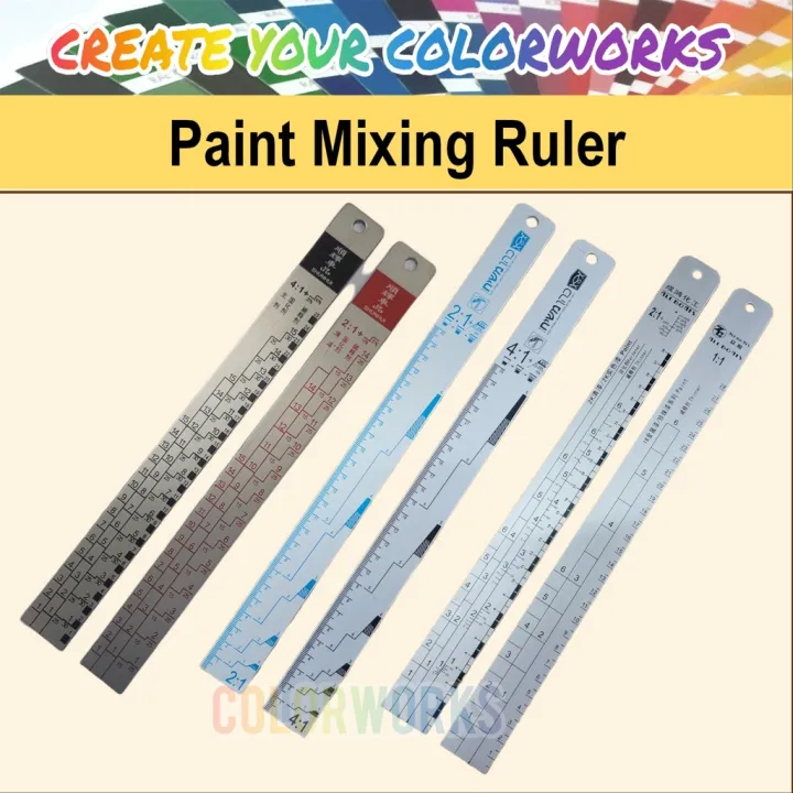 Car Paint Measure Ruler , Aluminum Mixing Ruler for 2K paint / 2K Clear