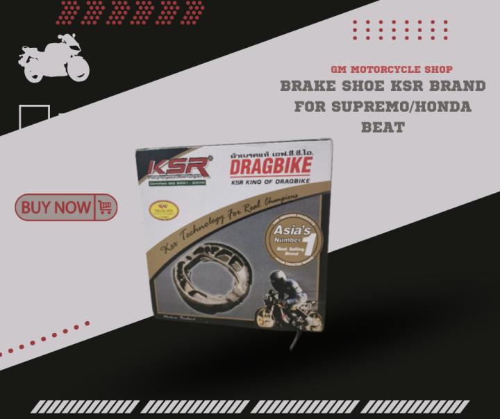 BRAKE SHOE KSR BRAND FOR SUPREMO/HONDA BEAT Lazada PH
