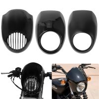 ∏☸ Motorcycle Black Headlight Grill Fairing Cover ABS Plastic Windshield For Harley 883 1200 Front Fork Mount Dyna Sportster XLCH