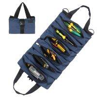 (RUIO)WESSLECO Canvas Roll Up Tool Bag With Handle Multi-Purpose Tool Pouch Storage Organizer กระเป๋าเครื่องมือช่างไฟฟ้าแบบพกพา