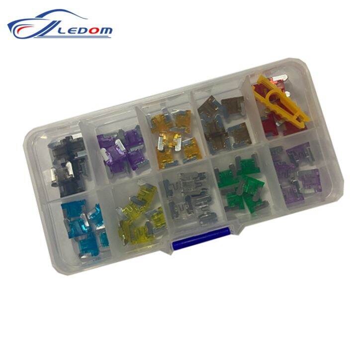 50PCS/Box Mini Car Fuses with Box Clip Assortment 2A 3A 5A 7.5A 10A 15A