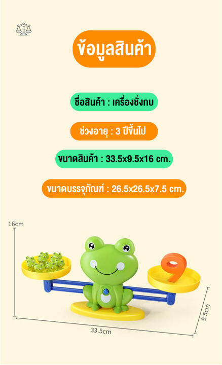 ใหม่-ของเล่น-ตาชั่งของเล่น-ตาชั่งกบ-ของเล่นกบ-ของเล่นคณิตศาสตร์-เครื่องชั่งน้ำหนัก-ของเล่นเสริมทักษะเสริมพัฒนาการ-ฟรีกล่องพร้อมส่ง